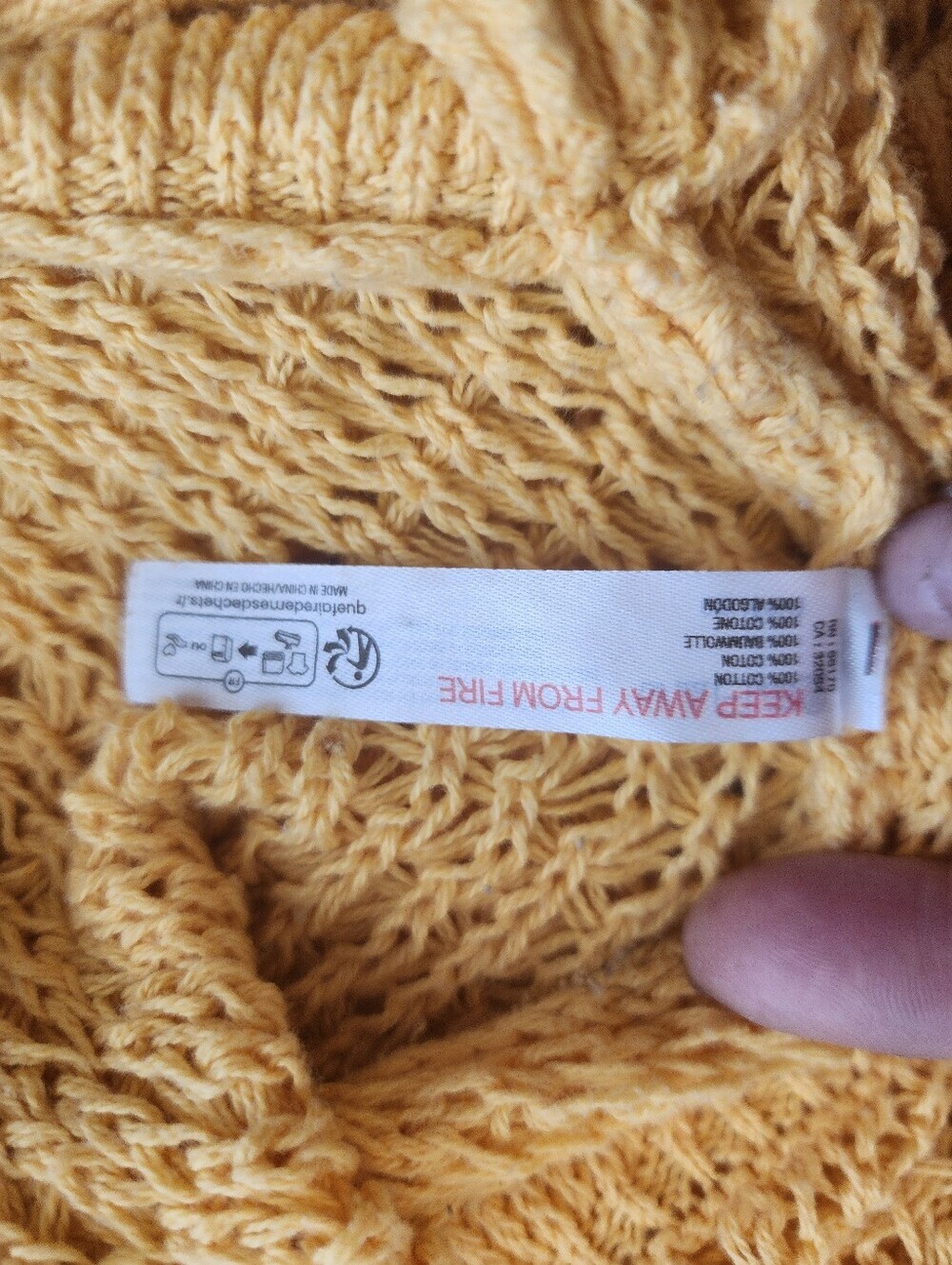 FREE PEOPLE MYKONOS MINI KNITTED CROCHET YELLOW COVER-UP SIZE LARGE - Picture 5 of 16